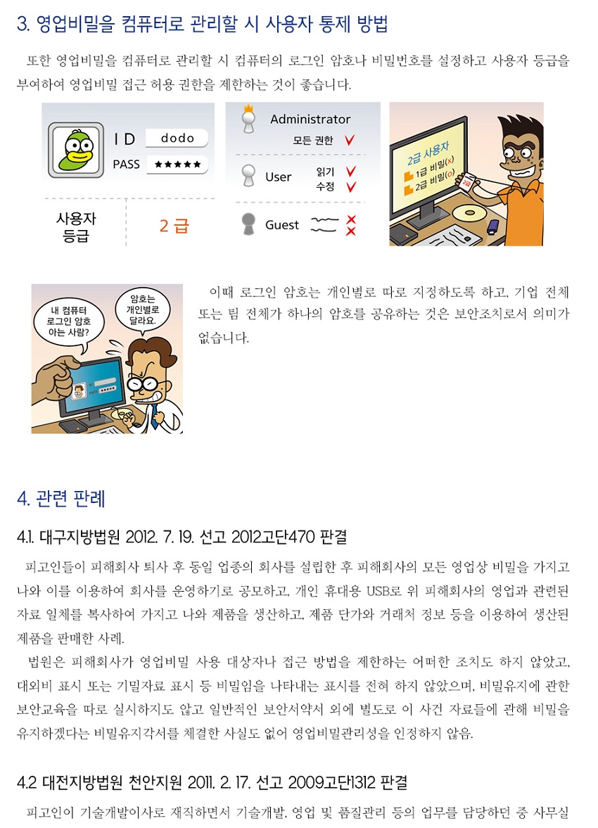 영업비밀 접근ㆍ사용 권한 제한하기