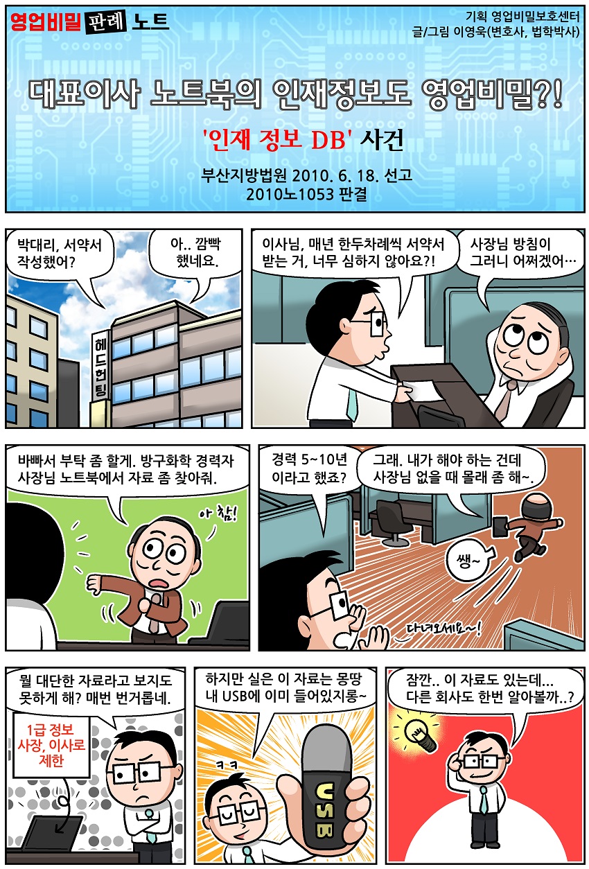 대표이사 노트북의 인재정보도 영업비밀?!